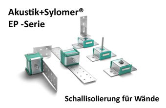 Akustik+Sylomer® EP - Serie, zur Schallisolierung für Wände, für Schwingungstechnik, 3D-Produktüberischt