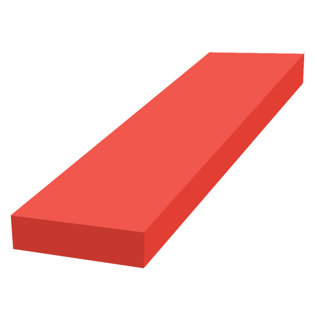 Sylomer®-Streifen, Beispielausführung, in rot